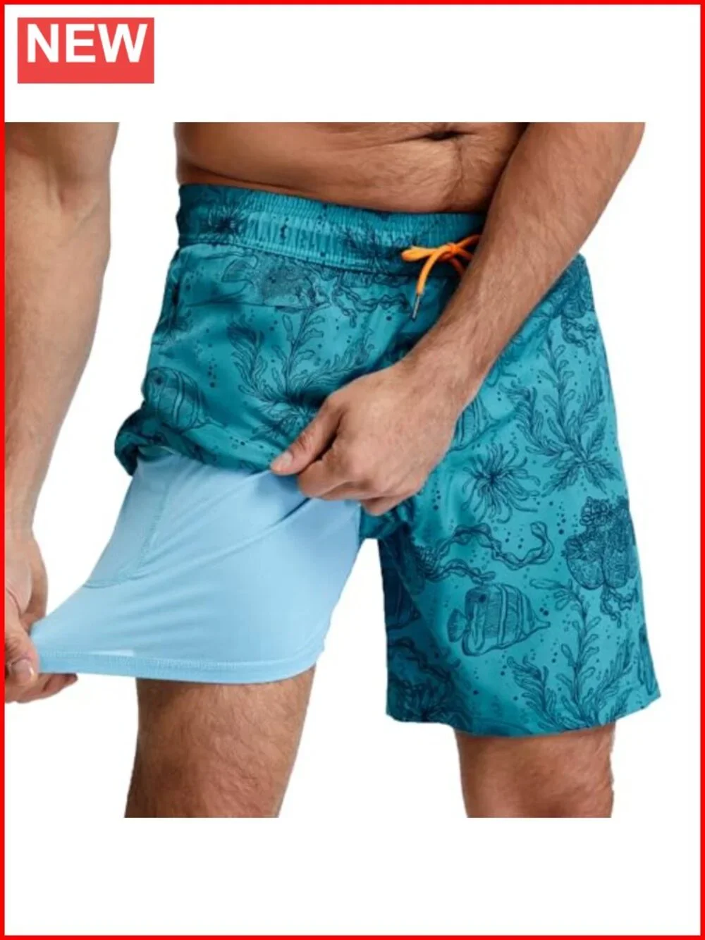 Men's 2 in 1 Swim Trunks with Compression Liner 7